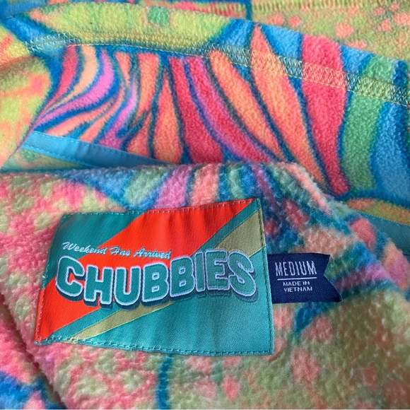 Chubbies Neon Pineapple Fleece Pullover Size Medium Unisex - Picture 8 of 8